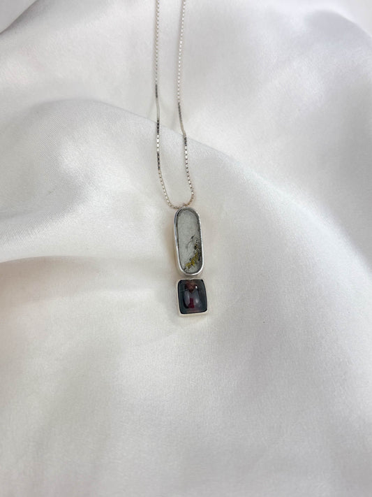 Barbican Lozenge Pendant with Watermelon Tourmaline