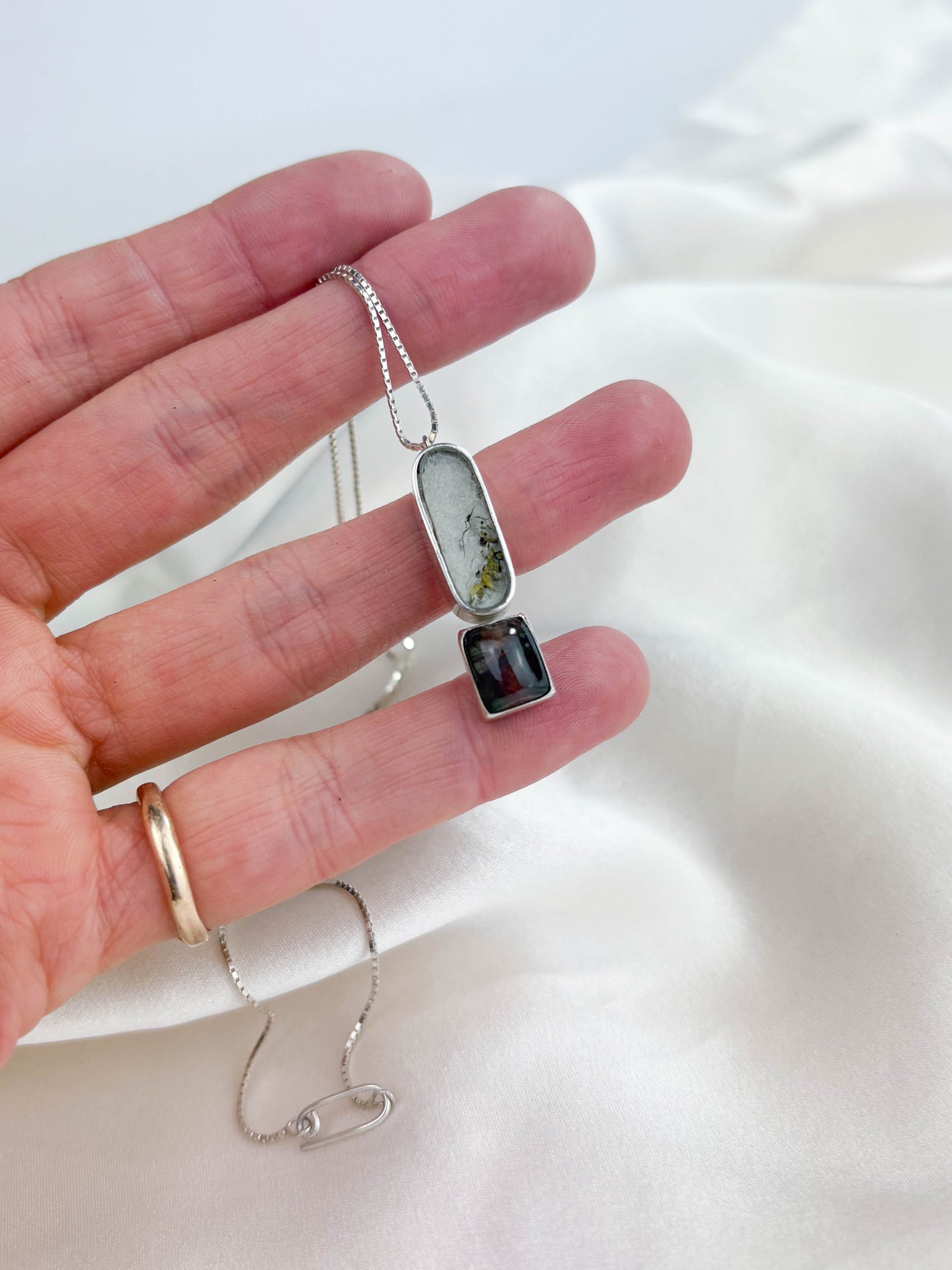 Barbican Lozenge Pendant with Watermelon Tourmaline