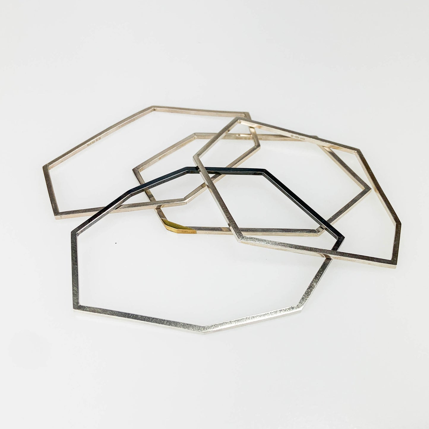 Geometric Bangle with brass