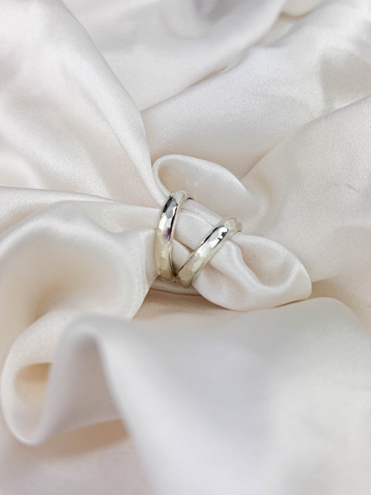 4mm Planished D-Shaped Wedding Band – Recycled Gold | 9ct or 18ct in Yellow, White or Rose