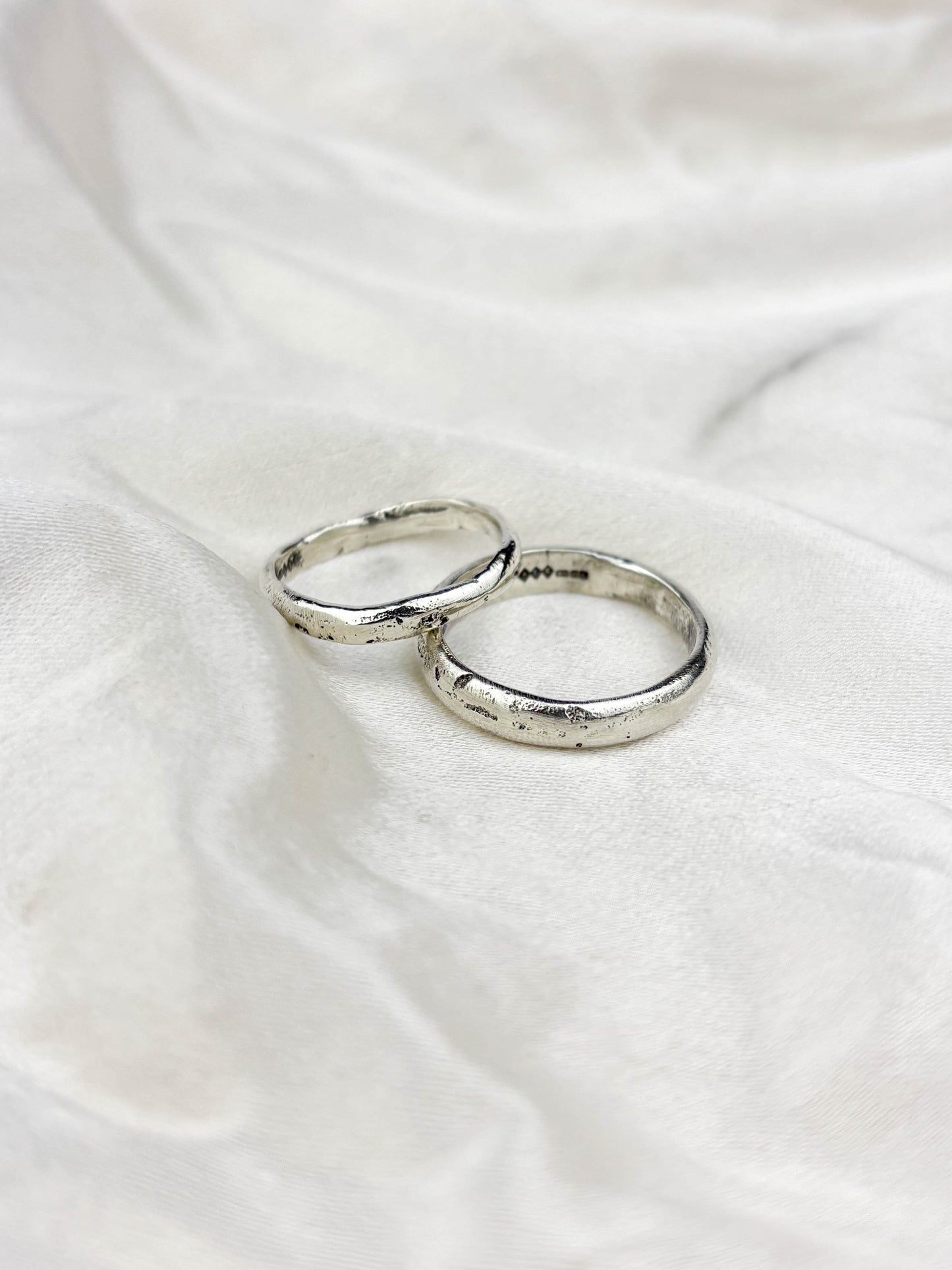 3mm Sand Cast D-Shaped Wedding Band – Handmade in Recycled Gold | 9ct or 18ct