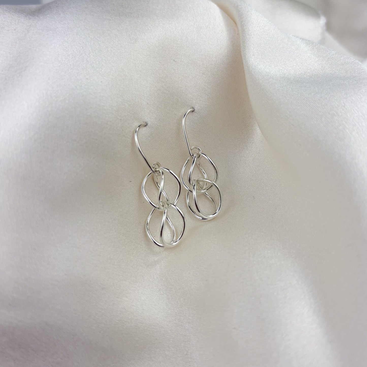 Double Drop Link Earrings - Stud or Hook