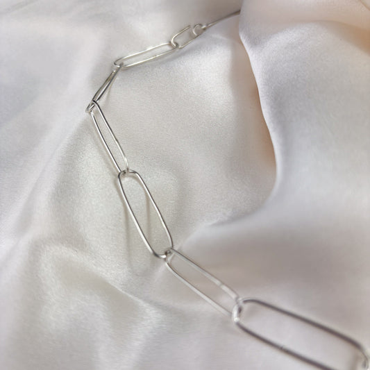 Sand Cast & Periodt Pendant on Paperclip Chain
