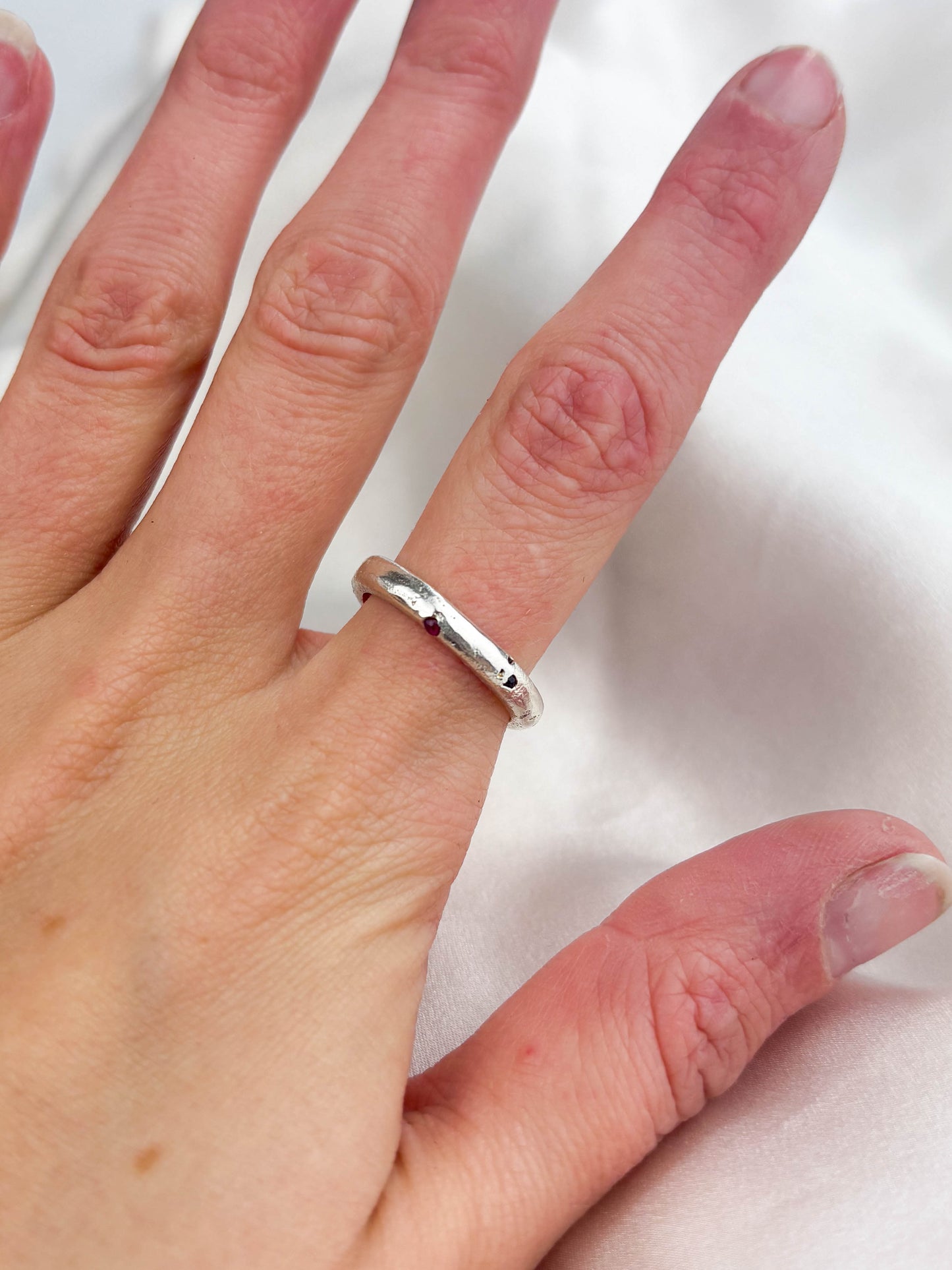 Sandcast Ruby Ring