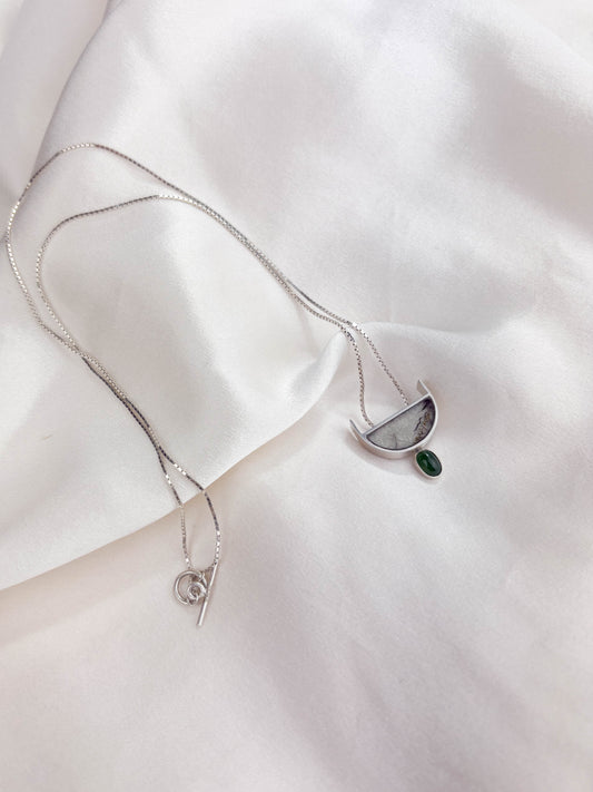 Barbican Pendant with Jade