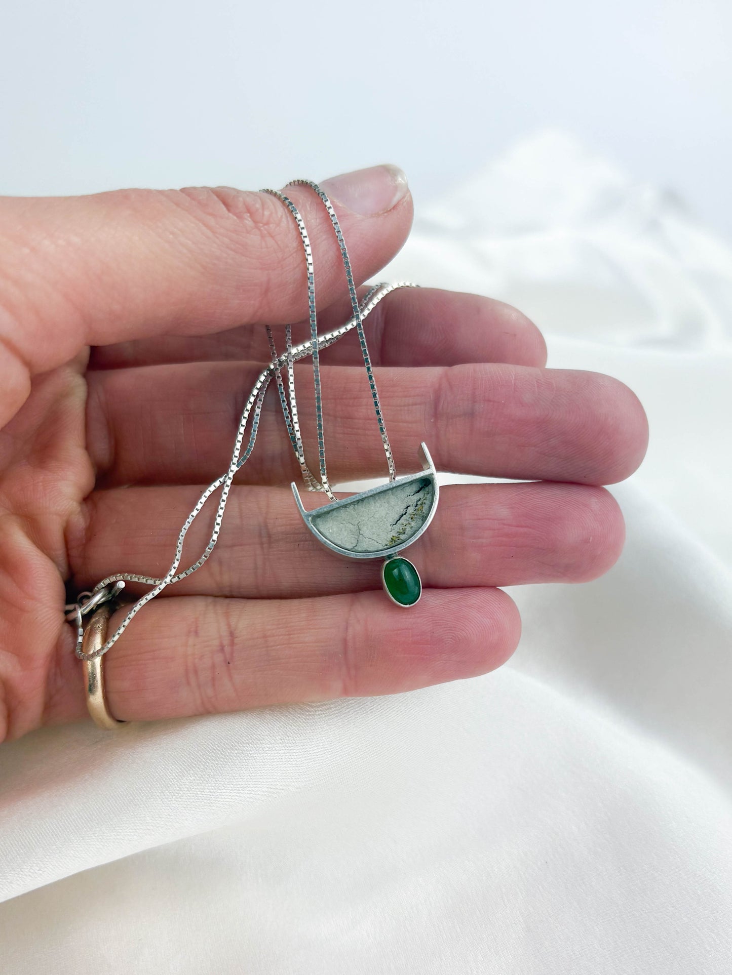Barbican Pendant with Jade
