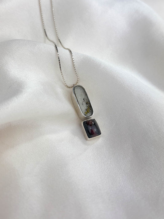 Barbican Lozenge Pendant with Watermelon Tourmaline