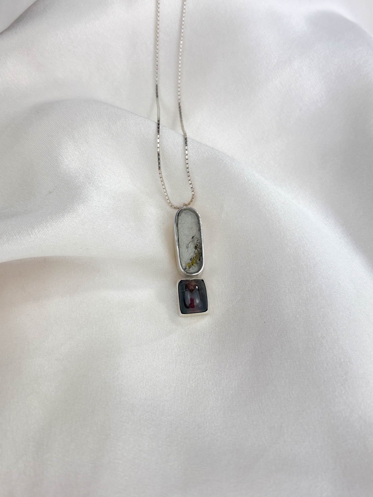 Barbican Lozenge Pendant with Watermelon Tourmaline