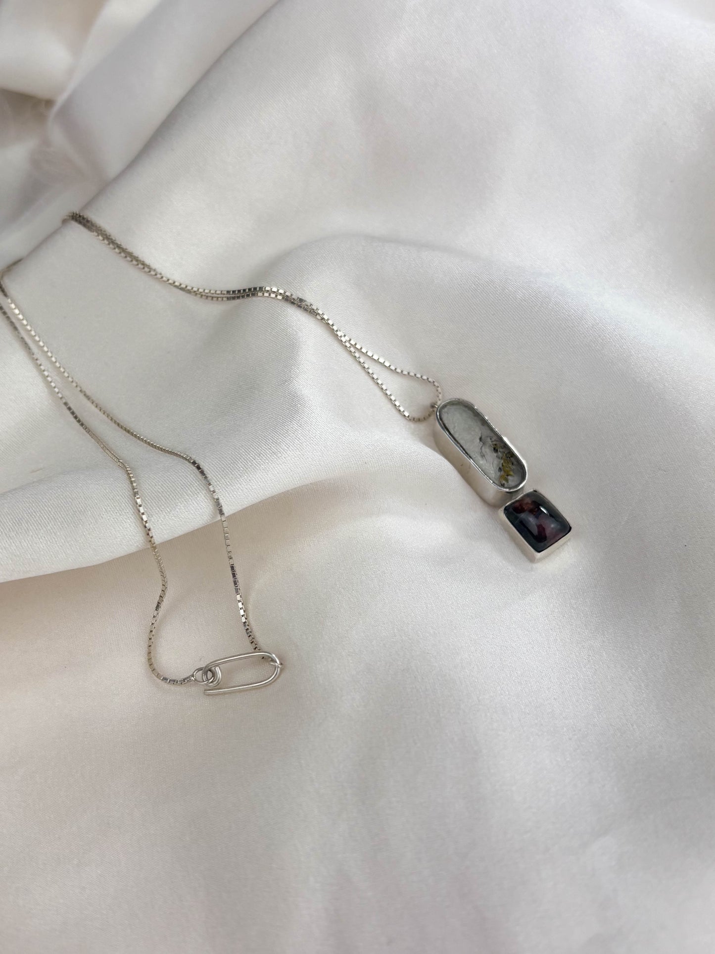 Barbican Lozenge Pendant with Watermelon Tourmaline