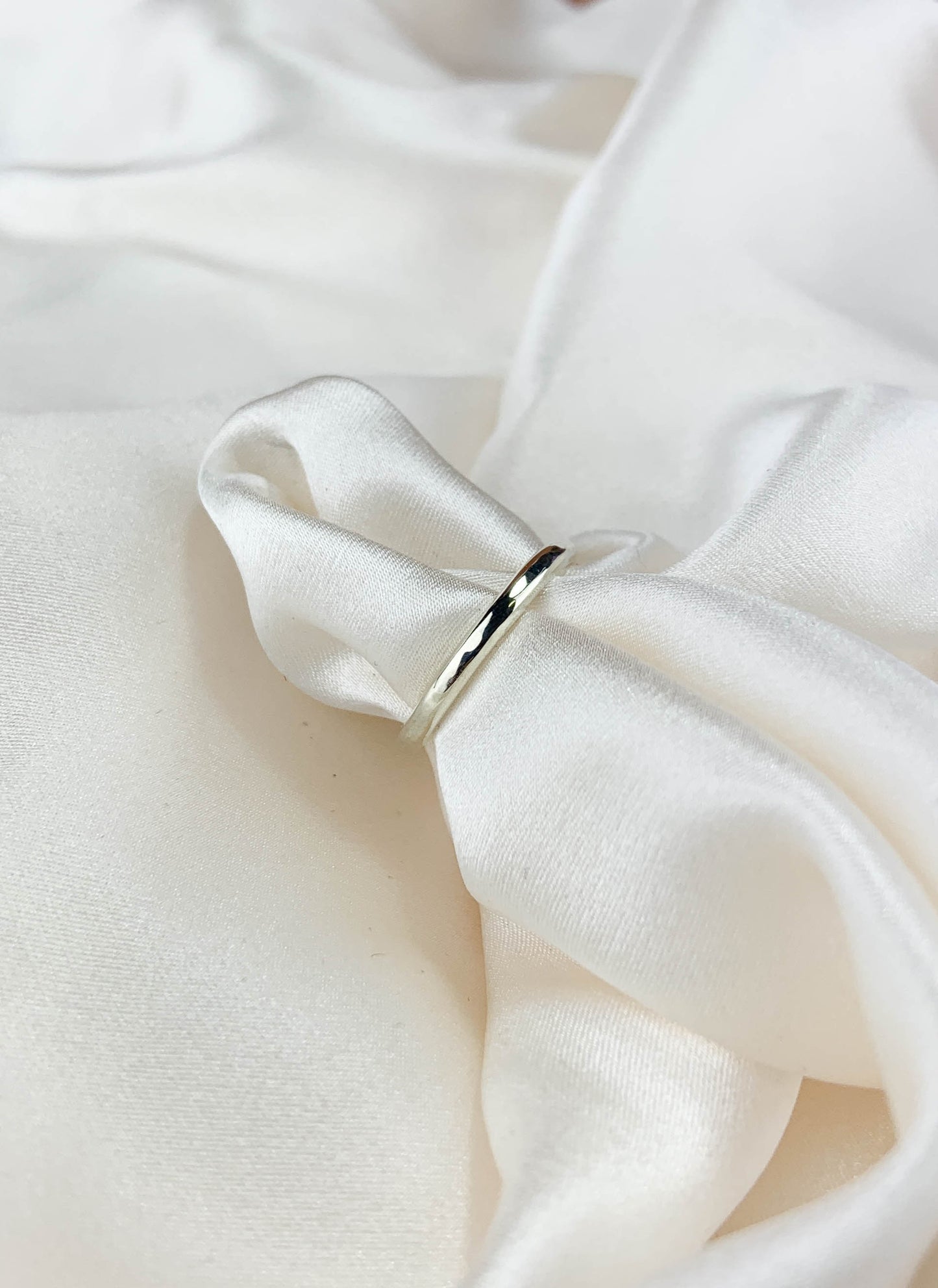 Handmade 2mm D-Shaped Wedding Band – Recycled Gold in Yellow, White or Rose | 9ct or 18ct