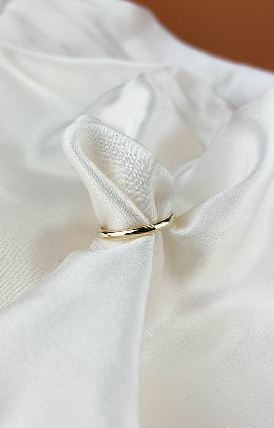 Handmade 2mm D-Shaped Wedding Band – Recycled Gold in Yellow, White or Rose | 9ct or 18ct