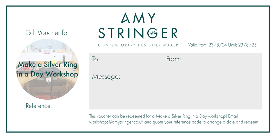 Make a Silver Ring in a Day - Gift Voucher