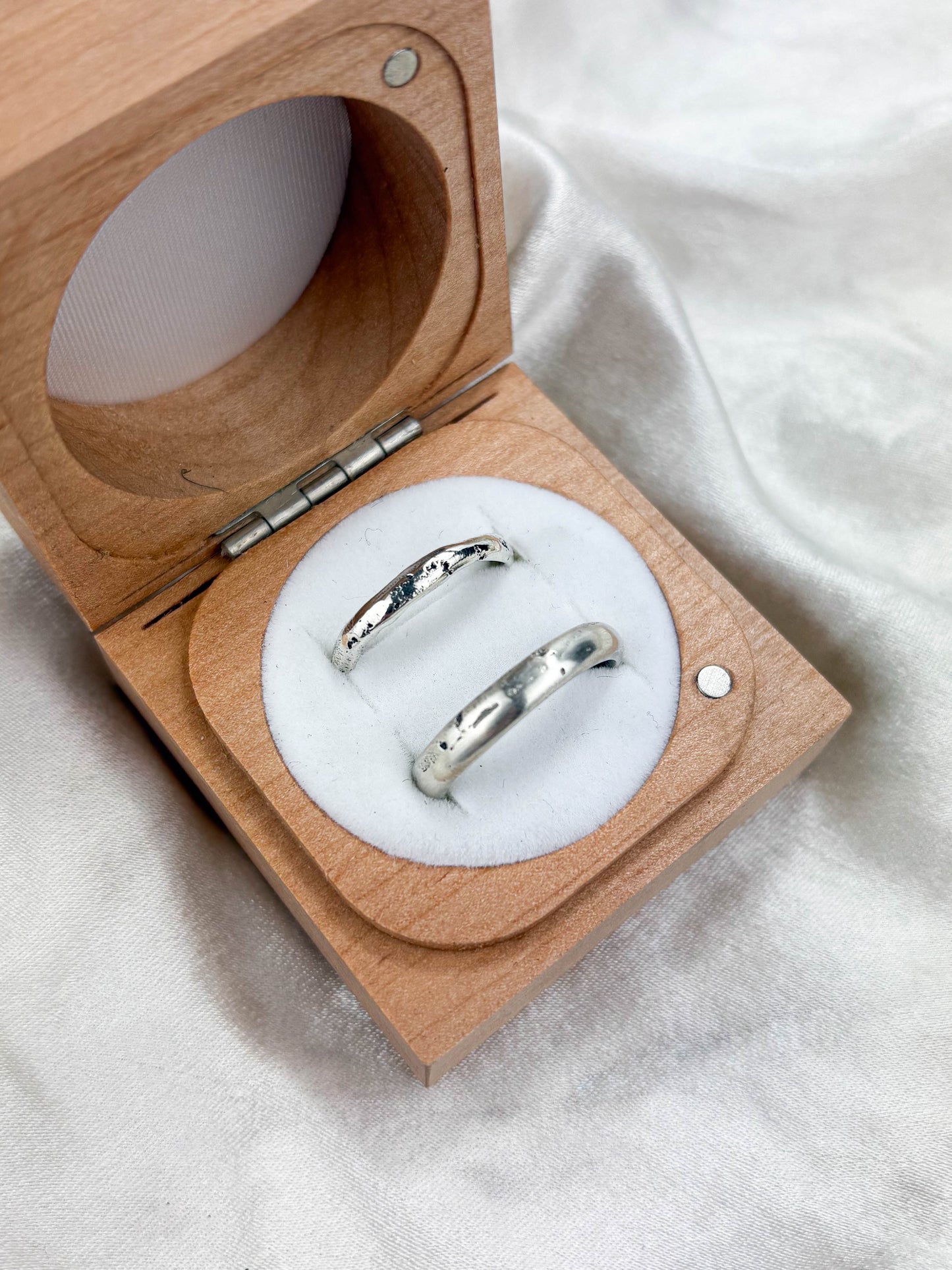 3mm Sand Cast D-Shaped Wedding Band – Handmade in Recycled Gold | 9ct or 18ct