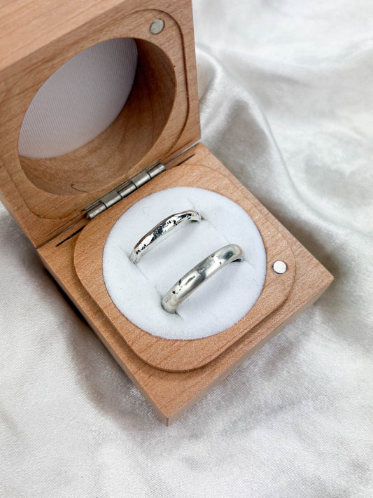 3mm Sand Cast D-Shaped Wedding Band – Handmade in Recycled Gold | 9ct or 18ct