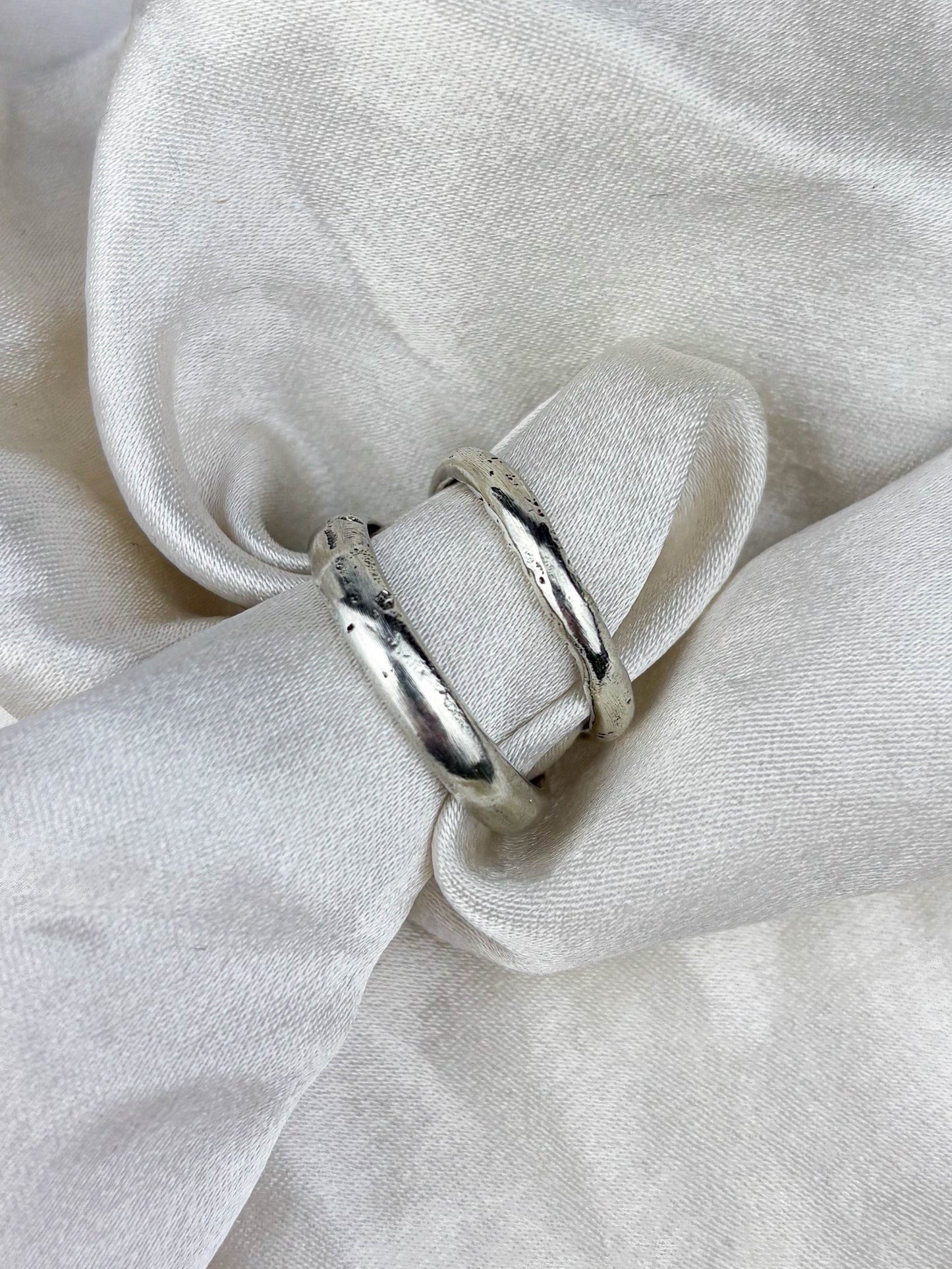 3mm Sand Cast D-Shaped Wedding Band – Handmade in Recycled Gold | 9ct or 18ct