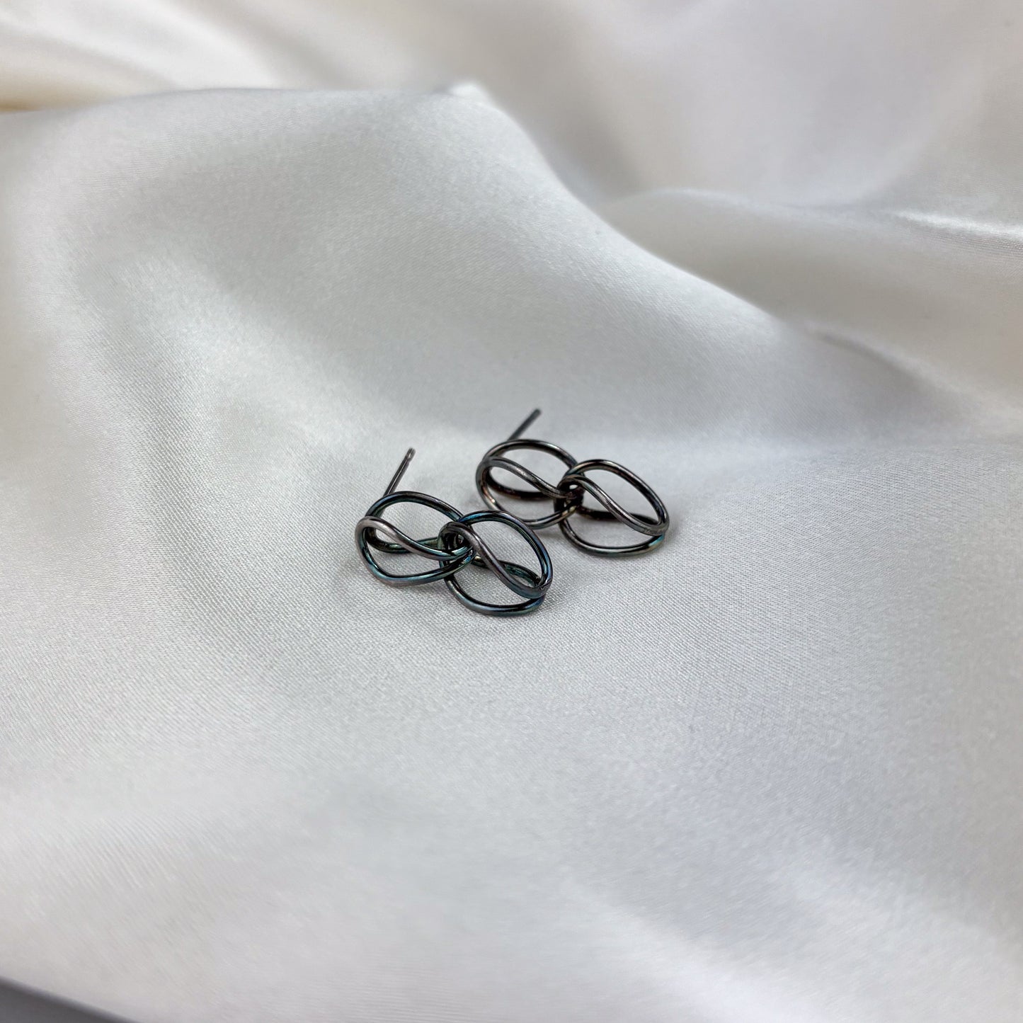 Double Drop Link Earrings - Stud or Hook