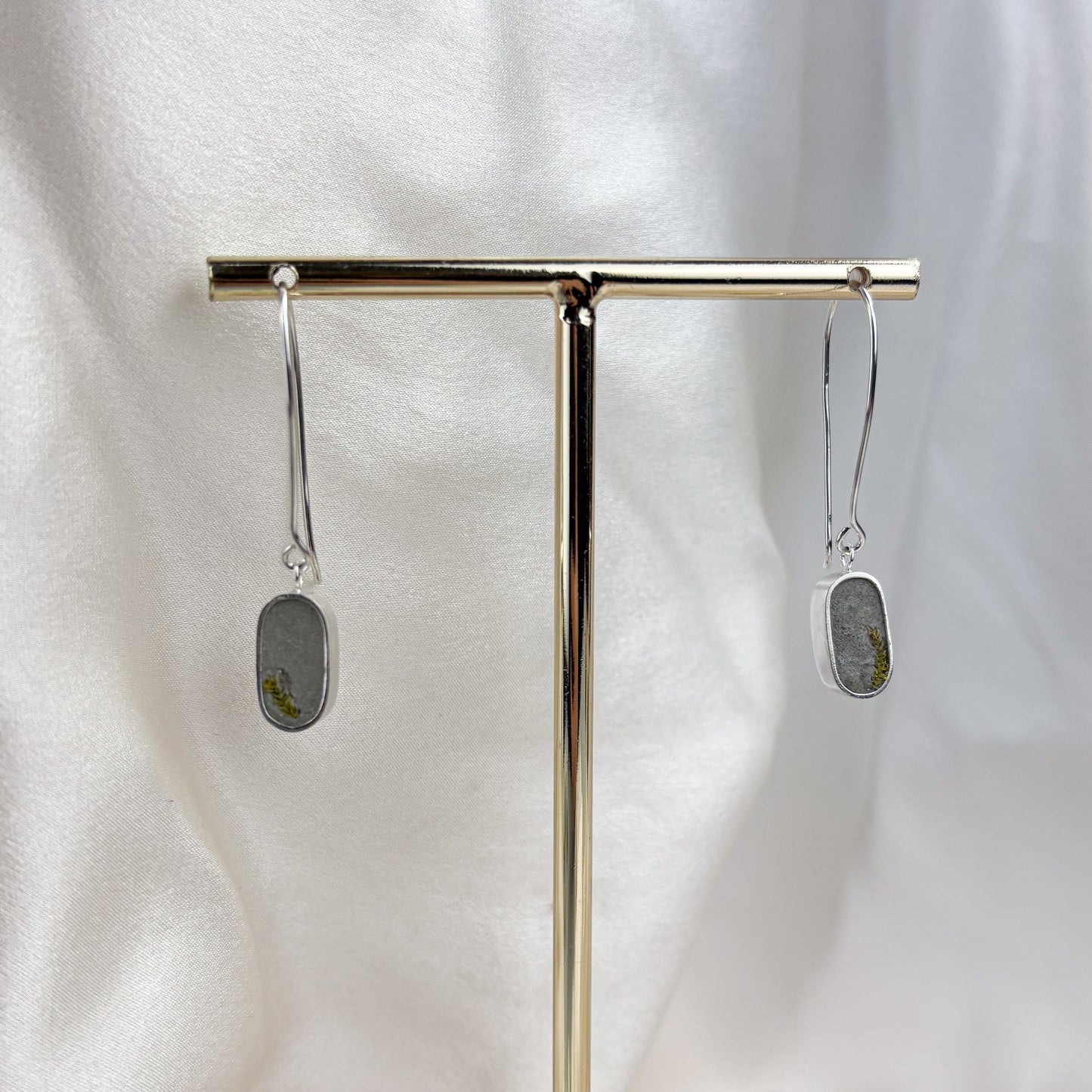 Cement Lozenge Hook Earrings