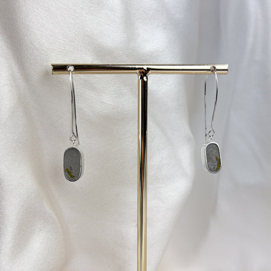 Cement Lozenge Hook Earrings