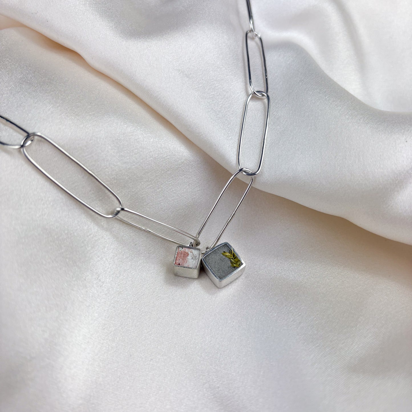 Cement Cube Paperclip Chain