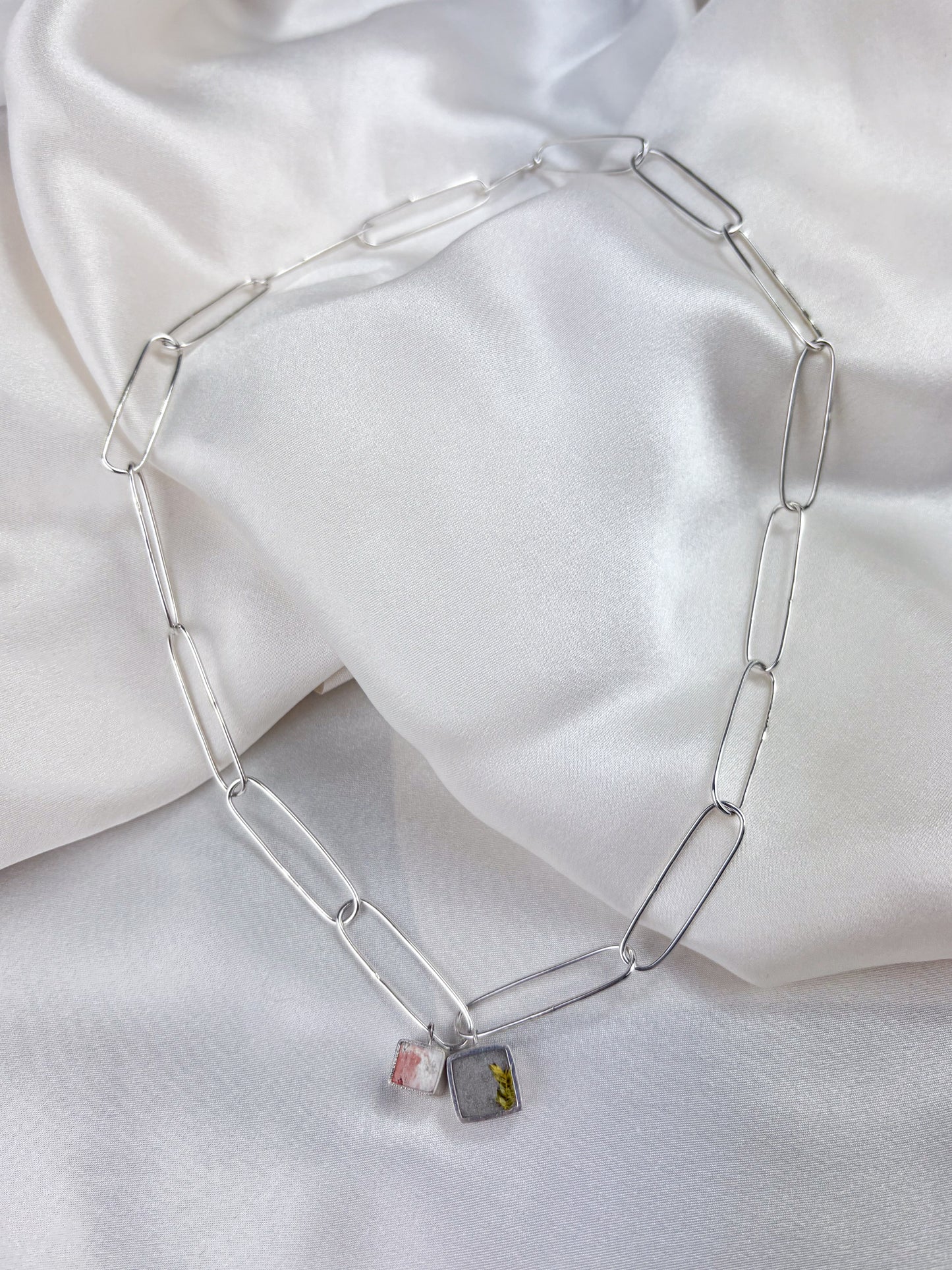 Cement Cube Paperclip Chain