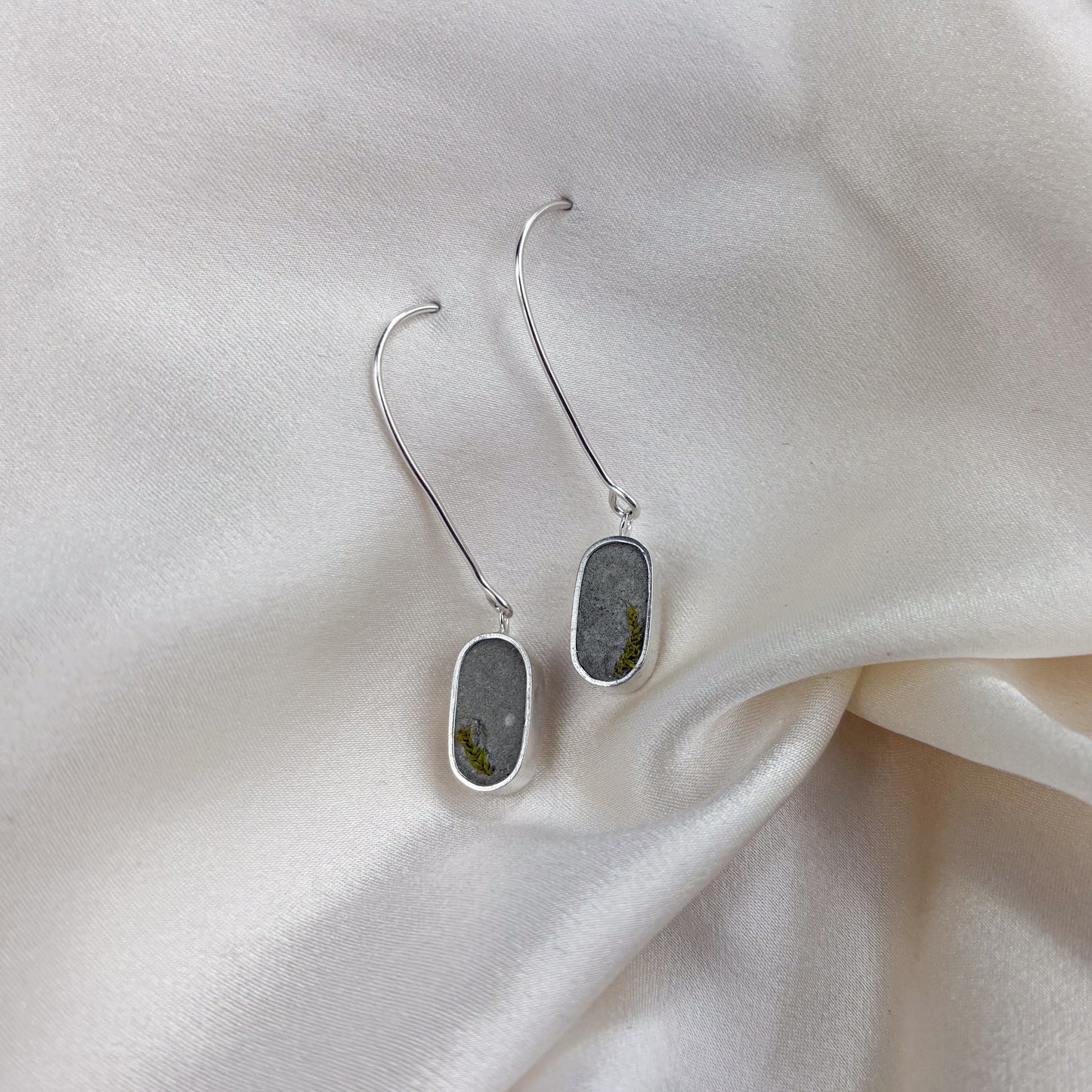 Cement Lozenge Hook Earrings