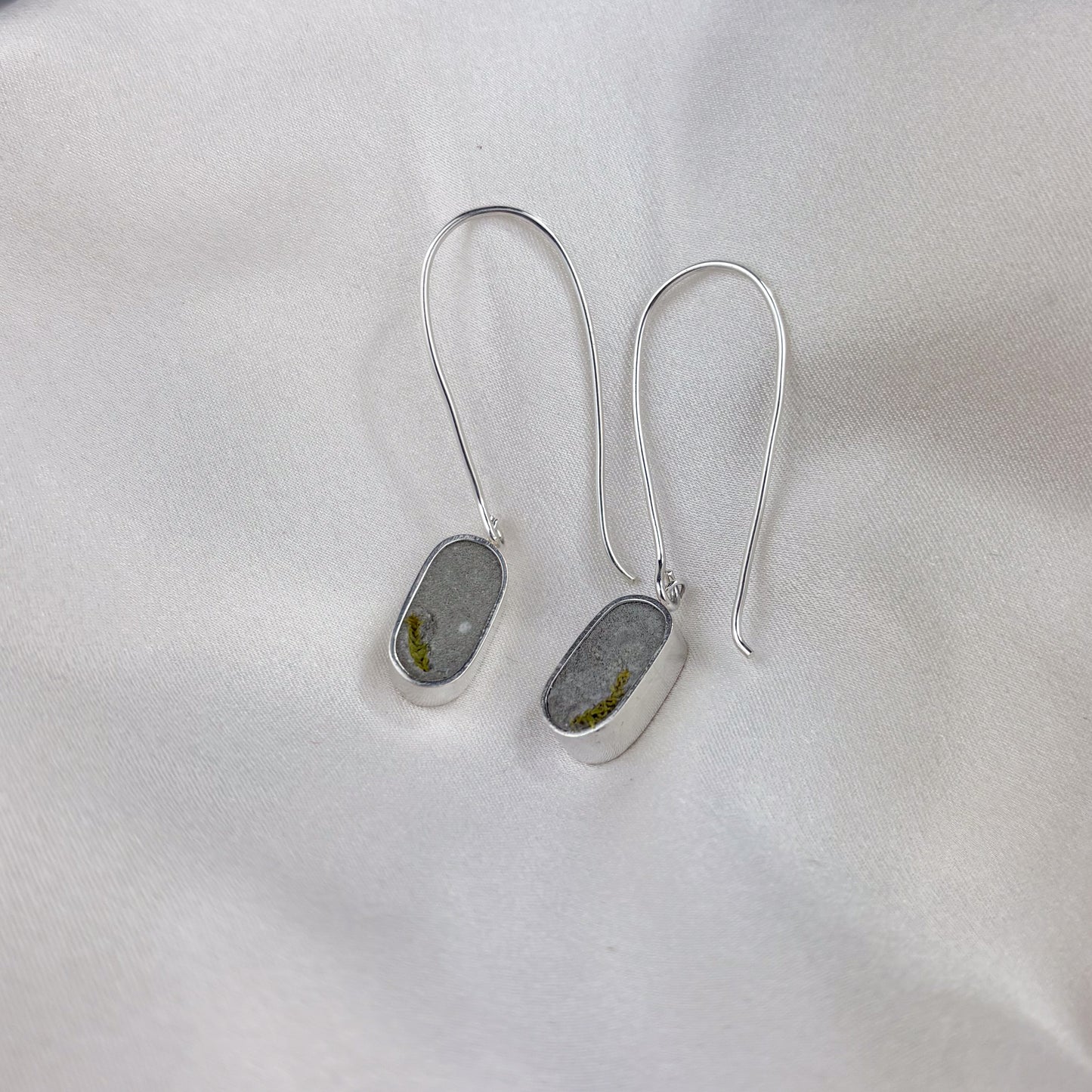 Cement Lozenge Hook Earrings